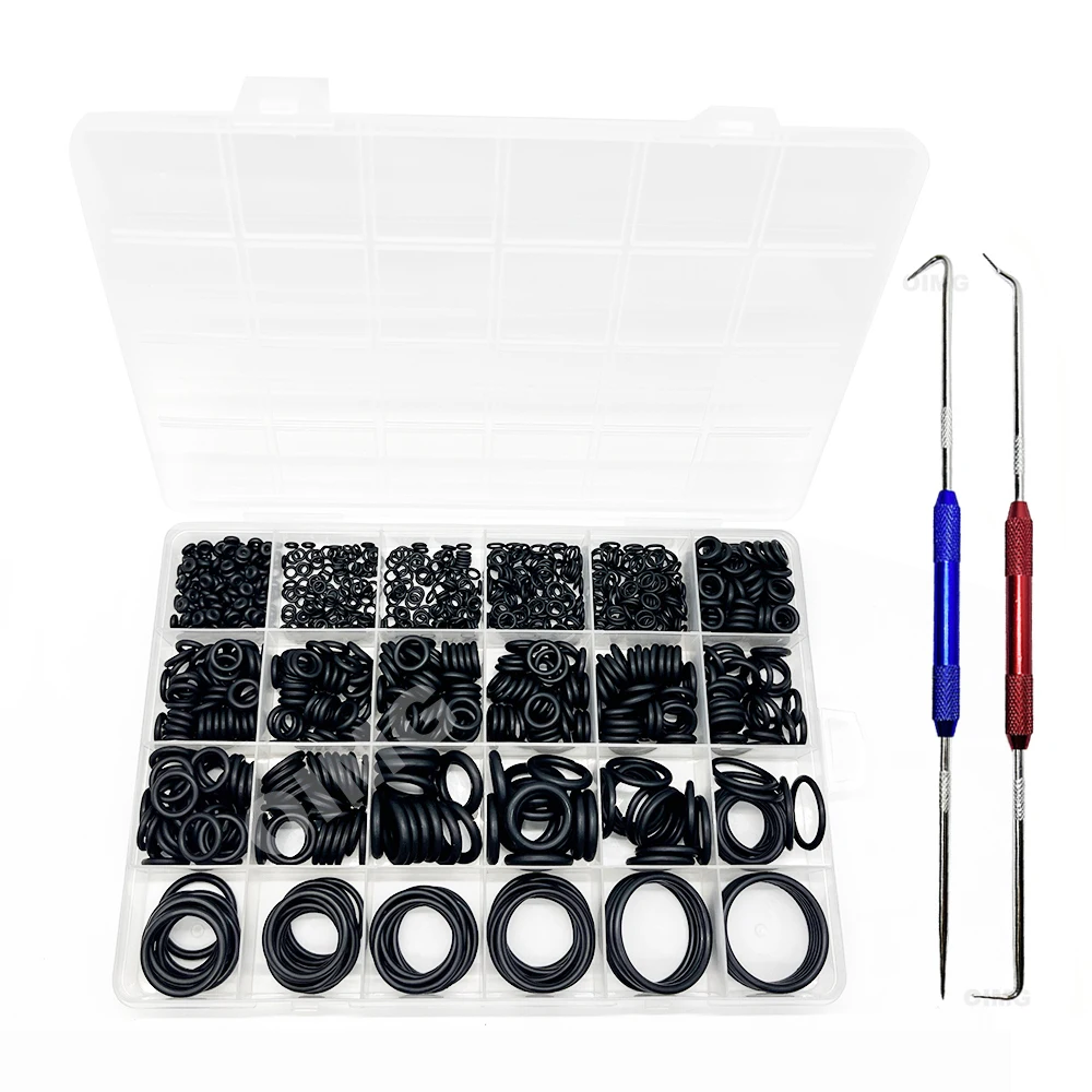 1020-teiliges Gummi-O-Ring-Sortiment für Klimaanlagen-Kompressordichtungen, NBR-Dichtungs-O-Ring-Set für Auto- und Fahrzeugarmaturen-Reparatur