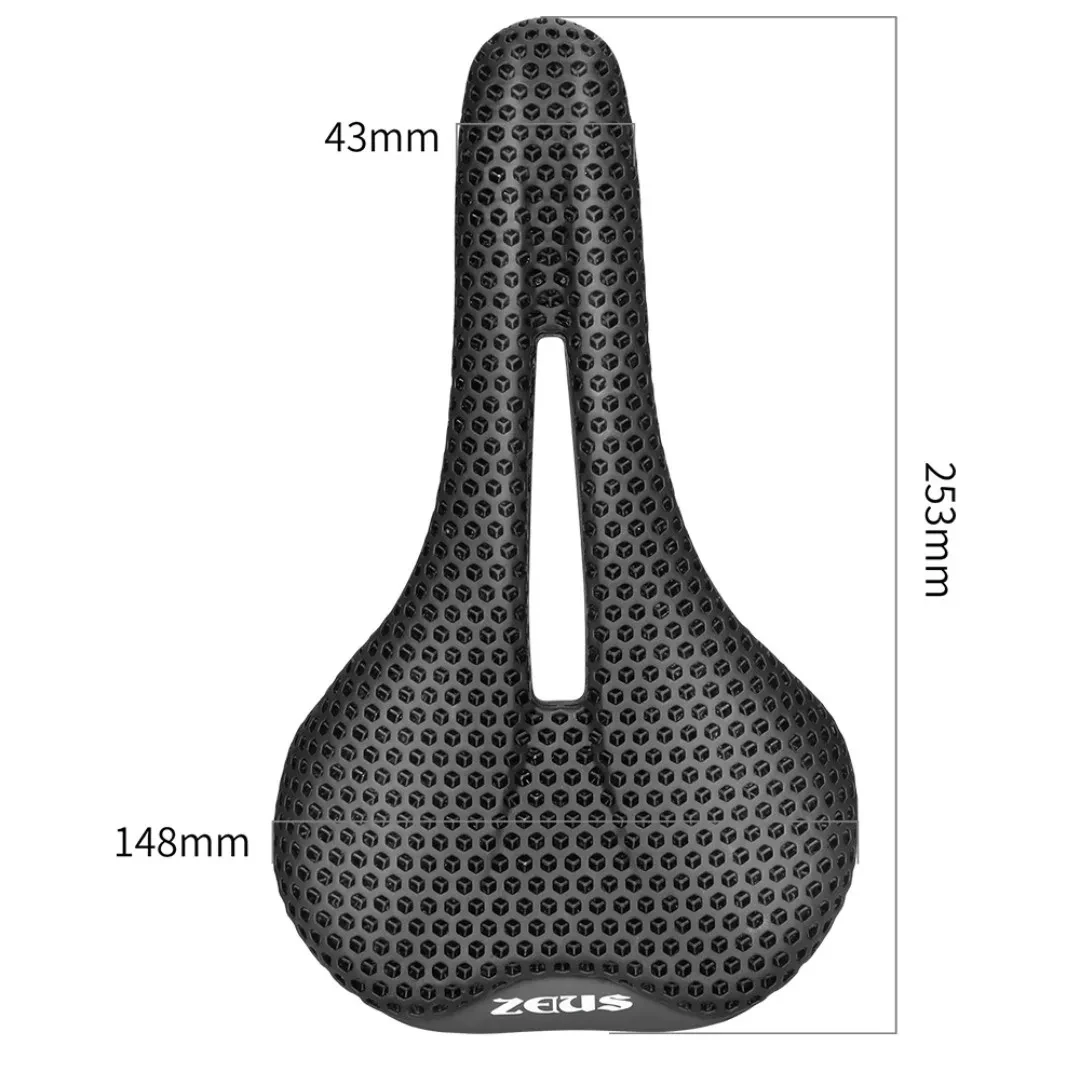 ZEIUS 3D Printed MTB Mountain Bicycle Saddle Carbon Fiber Ultralight Road Bike Hollow Cushion Comfort Breathable Cycle Seat Part