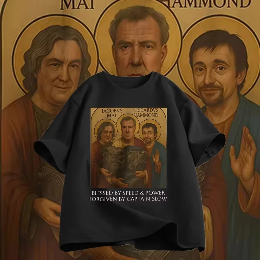 Camiseta de Jeremy Clarkson con la frase 'Protect Us from Electric Motors', divertida camiseta con emoji, para todas las estaciones, para parejas, de algodón puro, informal, estilo urbano