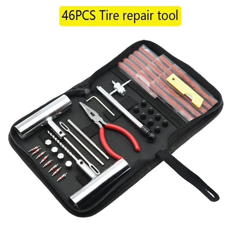 

Tyre Repair Kit Puncture Plug Set Auto Bike Tire Repair Car Tire Change Tools Motorcycle Car Accessories 24/46pcs Studding Set