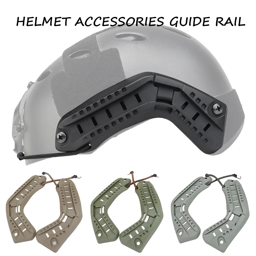 Tactical FAST Helmet Accessories ARC Helmet Side Guide Rails Mount Adapter Militar Hunting Airsoft Helmet Guide Rail Mount Kit