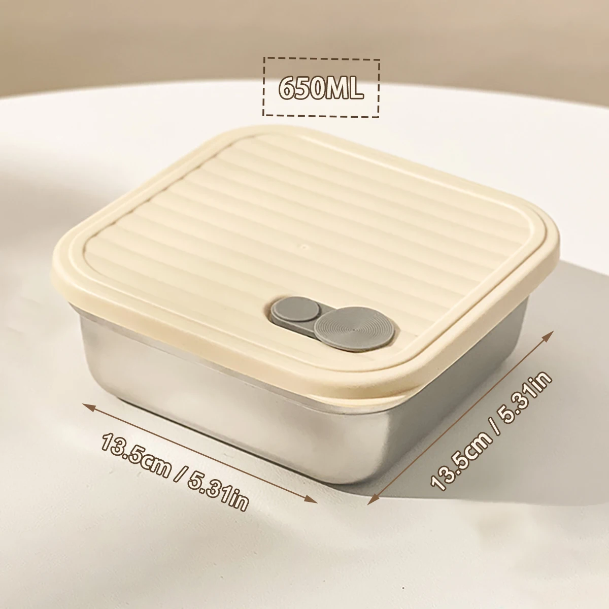WORTHBUY Lunchbox aus Edelstahl 304, mit Deckel, tragbarer Obstsalat-Lebensmittelbehälter, stapelbar, auslaufsicher, Bento-Box für Studenten
