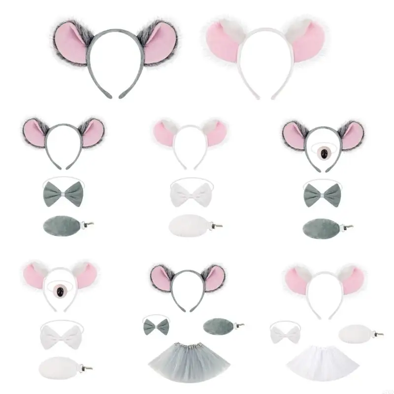 270D Portable Koala Theme Hair Clips Kids Dressing Up Props Soft Fabric Headband