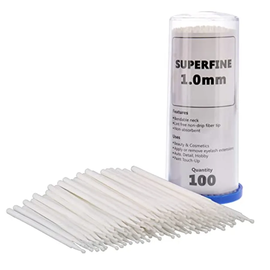 100 Paint Touch Up Brushes, Disposable Micro Brush Applicators, with Fine 1.0 mm Tips - Auto Body Shop, Auto Car Detailing, Hob