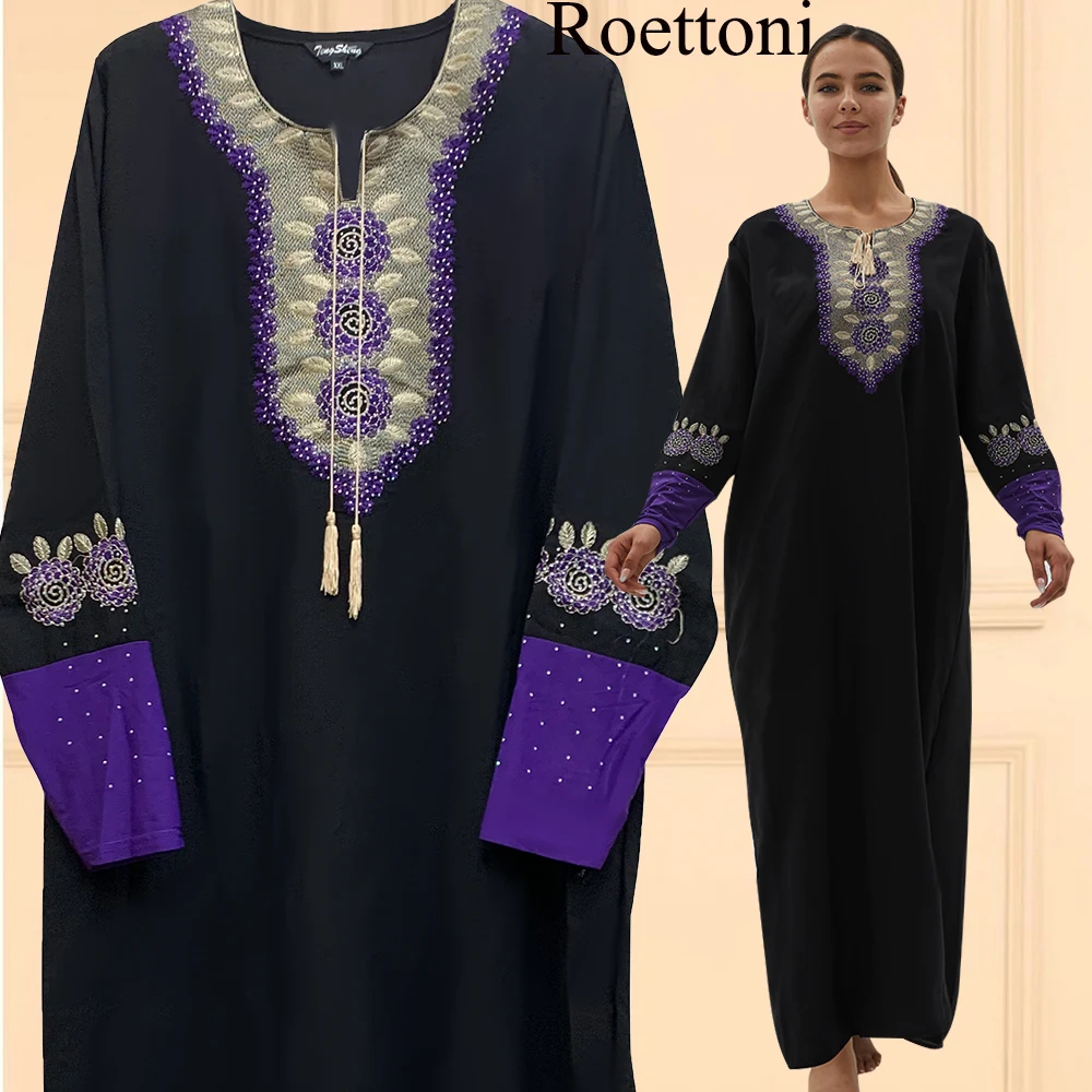 2022New Ramadan Muslim Turkey Women's Abaya Kaftan Embroidery Maxi Robe Dubai Saudi Prayer Dress Jibab Islam Cloth Caftan Djella