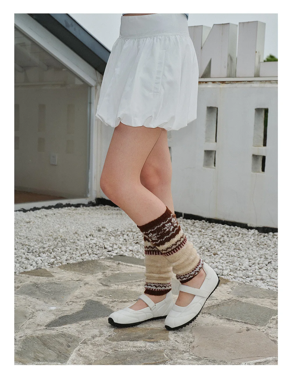 Женские гетры из смесовой шерсти Fair Isle, зимние толстые гетры в стиле ретро с напуском в стиле трубки