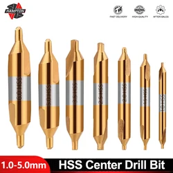 HSS merkez matkap ucu 60 derece kombine bans açı ucu 1.0 1.5 2.0 2.5 3.0 3.15 3.5 4.0 5.0 6.0mm Metal matkap ucu