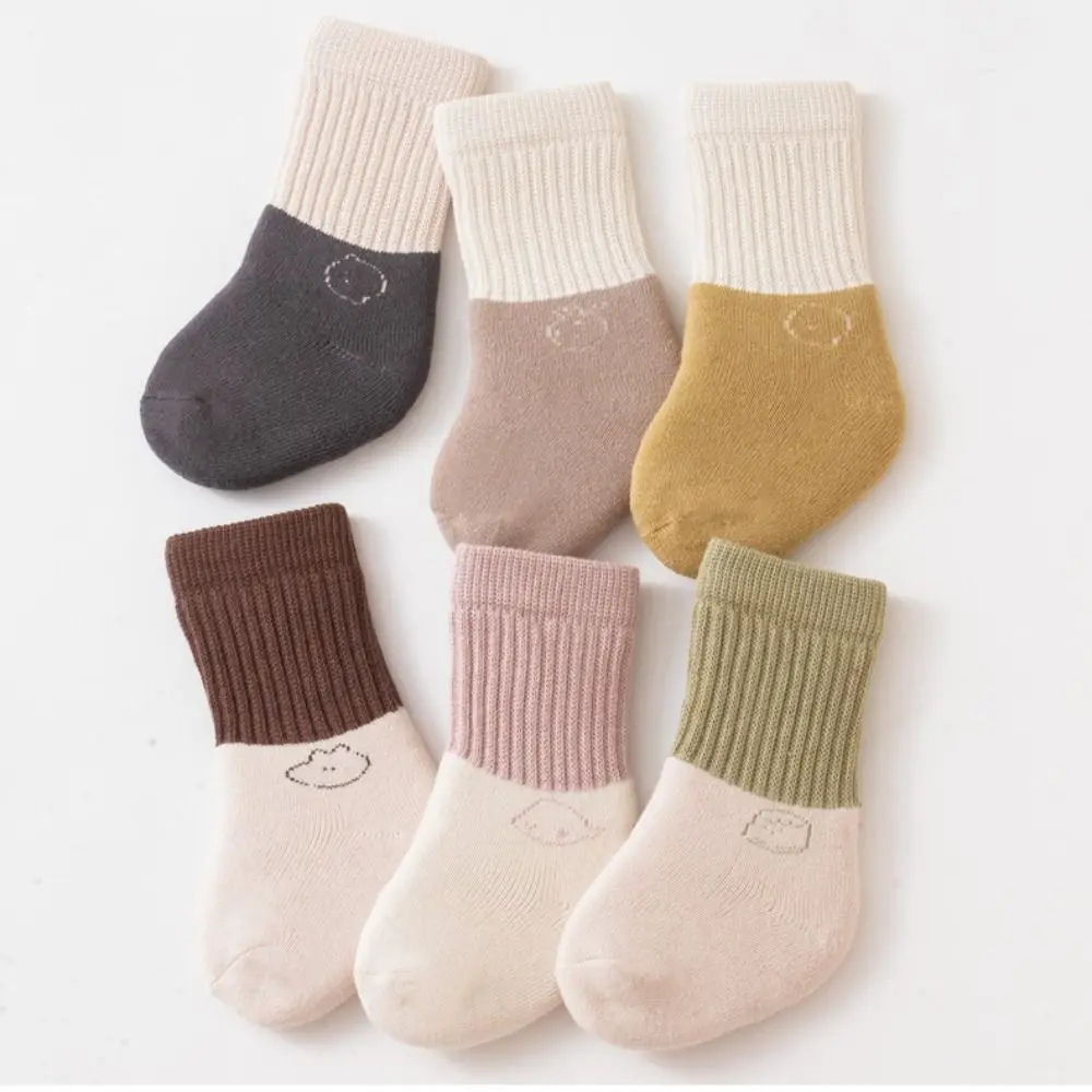 

Patchwork Color Thicken Baby Socks Korean Style Baby Hosiery Home Sleep Socks Soft Autumn&Winter Infant Learning Walk Socks