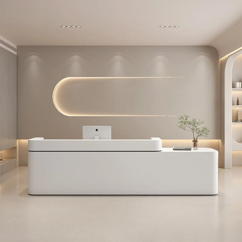 Beauty salon front desk checkout page Clothing store Dental paint Curved bar training institution Company reception desk