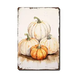 Art Painting Tin Sign Pumpkin Print Watercolor Pumpkin Wall Art Fall Decor Fall Print Thanksgiving Decor Pumpkin Print Fall Deco