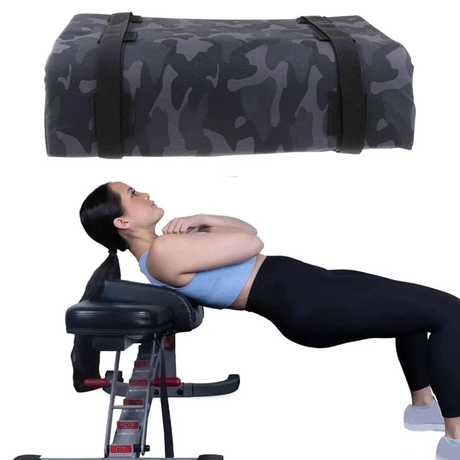 Banco de empuje de cadera, almohadilla trasera en forma de L, estante para sentadillas multiusos, accesorio para equipo de gimnasio, soporte para espalda para Fitness en cuclillas divididas