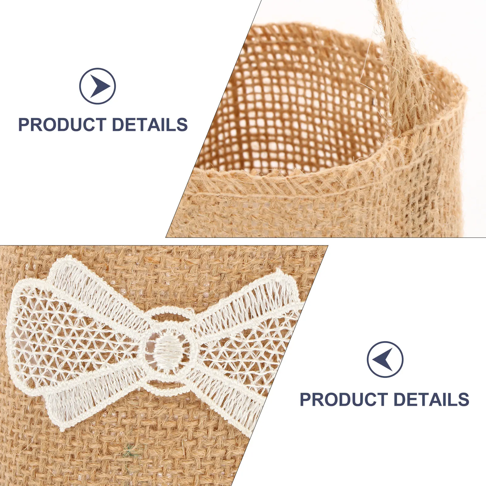 

2pcs Wedding Linen Storage Portable Flower Baskets For Banquet Party Photography Props Burlap Gift Candy Baskets Decor Organizer