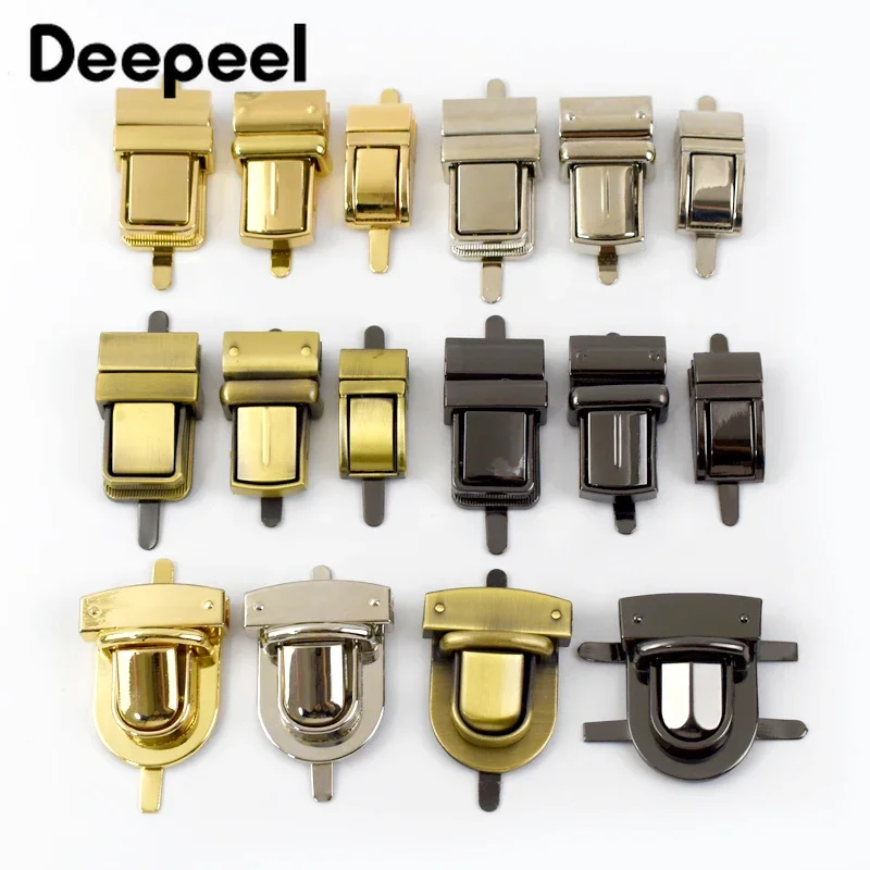 2/4 Uds Deepeel bolsa cerraduras de Metal hebilla de bloqueo giratorio Snap para DIY cierre de bolso reemplazar bolsas de reparación accesorios de