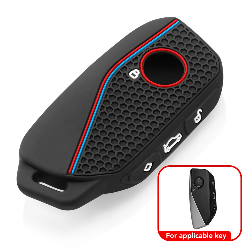 Silicone Case For BMW IX IM I5 M60 X5 X7 X6 7 Series X7 I7 IX 740LI Alcantara Car Remote Key Case Cover Shell Accessories