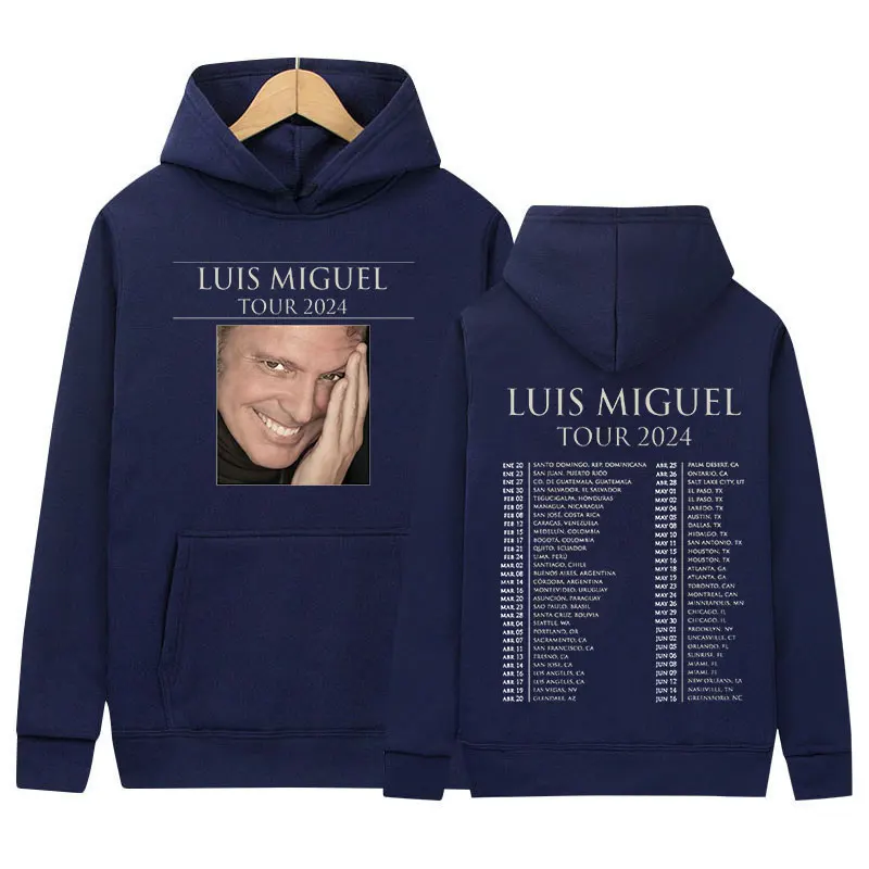 2024 Luis Miguel Tour graficzna bluza z kapturem męska moda hiphopowa bluza pulowerowa Y2k Vintage Harajuku ponadgabarytowe bluzy Streetwear