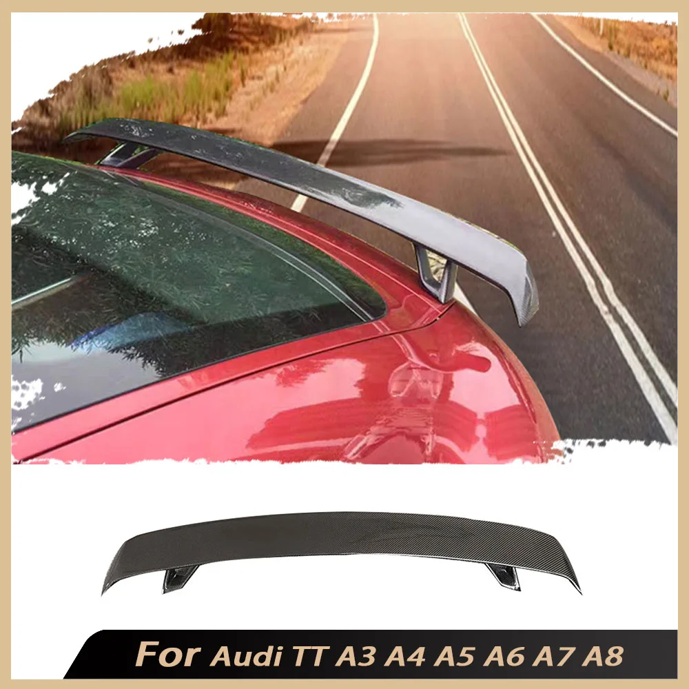 

for Audi TT A3 A4 A5 A6 A7 A8 Carbon Fiber Rear Trunk Boot Spoiler Car Styling Universal Style Exterior FRP Prime Lip Wings