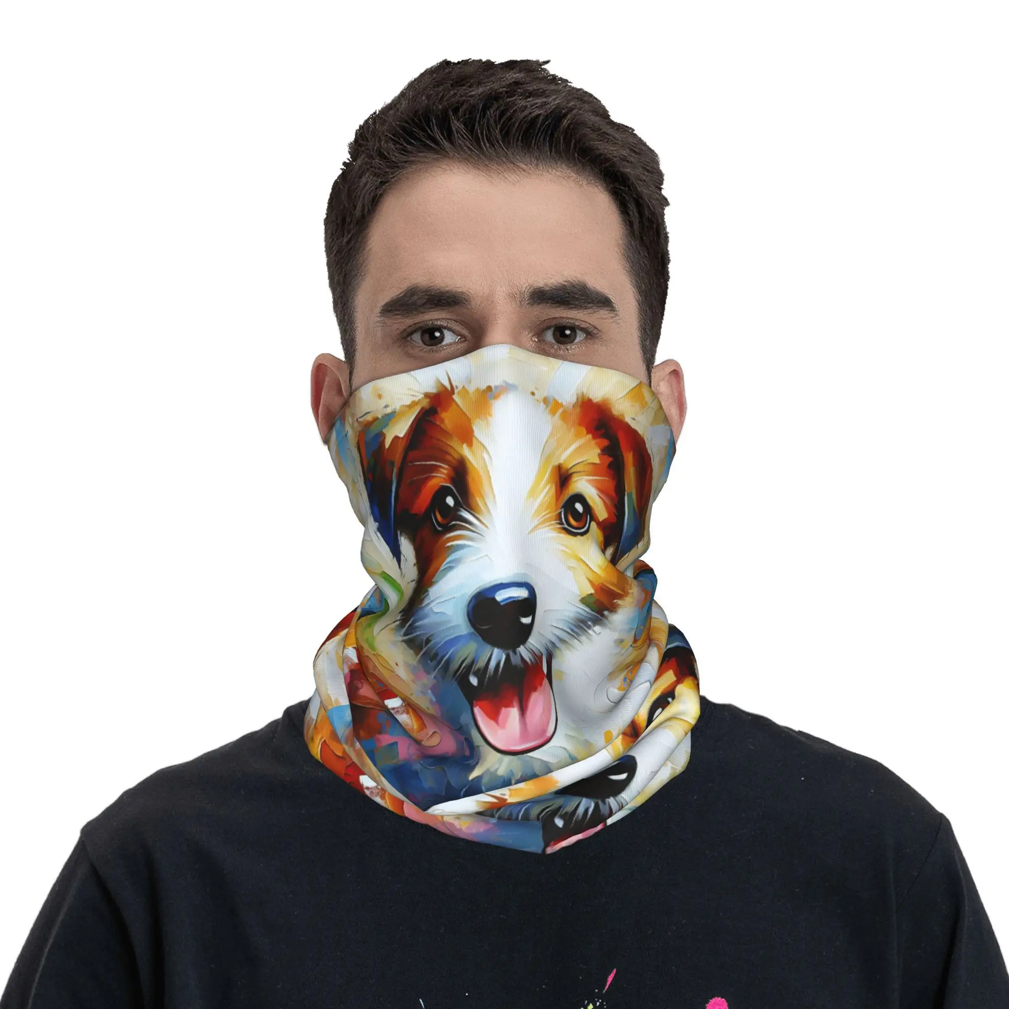 كرومفورلاندر الكلب جاك راسل جحر الاكريليك باندانا غطاء الرقبة المطبوعة وشاح سحري قناع الوجه الدافئ الرياضة في الهواء الطلق للجنسين