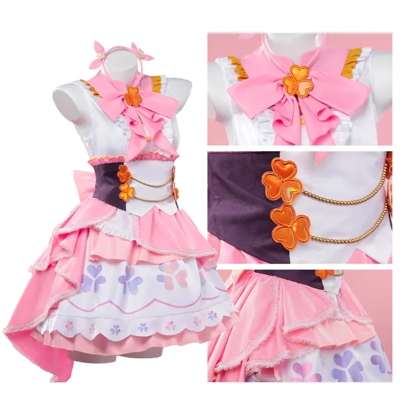 New PJSK More More JUMP Momoi Airi Cosplay Costume Wig Women Girls Halloween Carnival Party Dress Lolita Suit^0^.