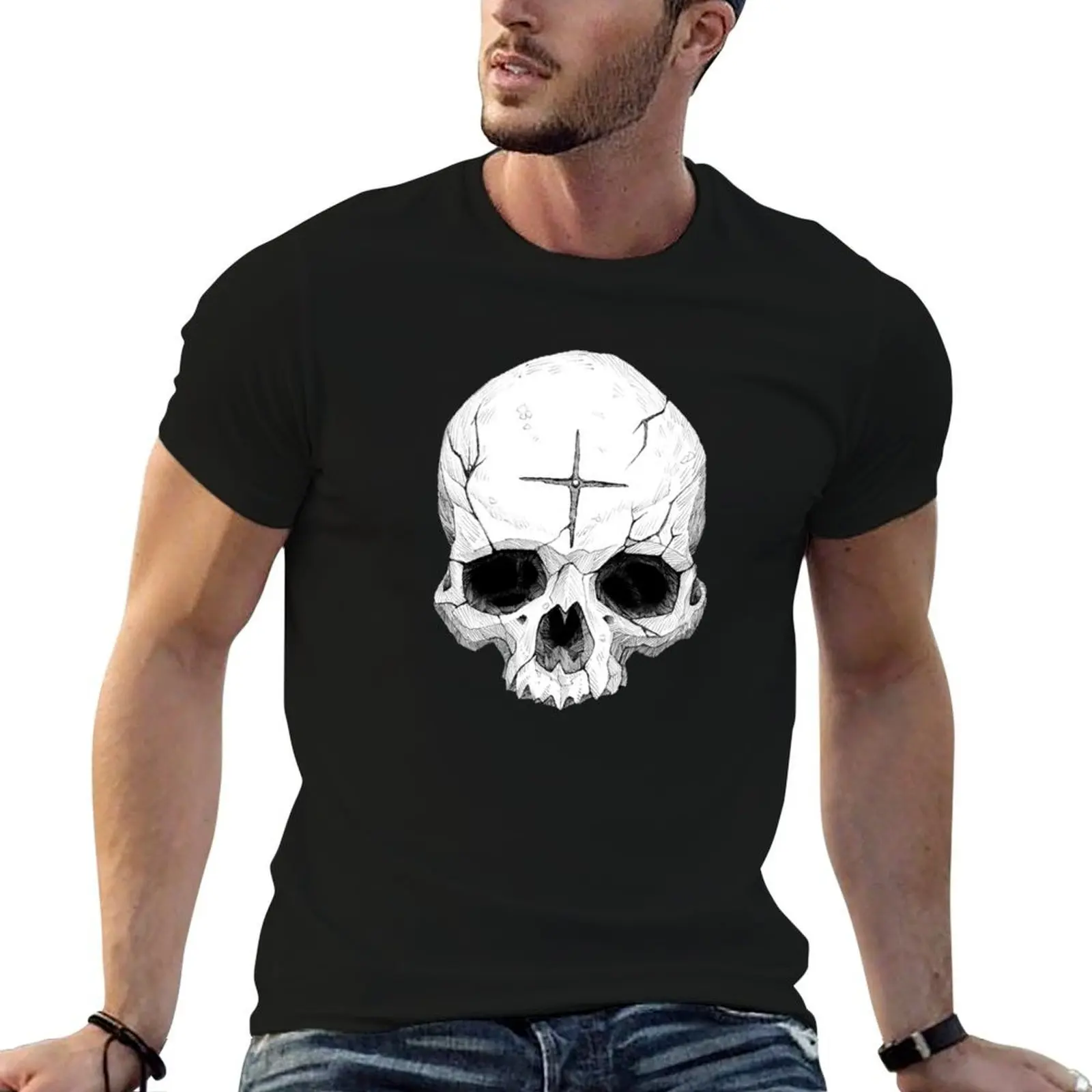 T-shirt The Miracle Skull, taille plus, haut décontracté simple