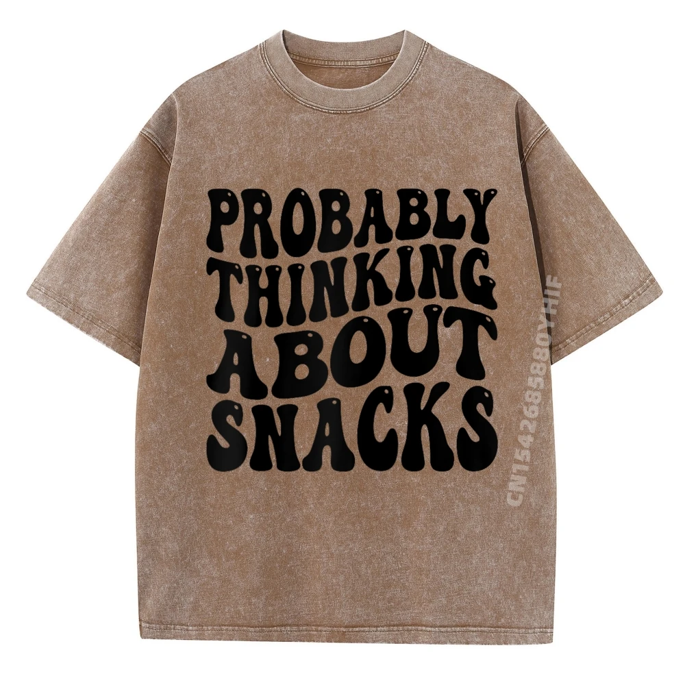 

Probably Thinking About Snacks Apparelprobably Thinking About Snacks Groovy Snacks Lovers Kids Реглан Мужская винтажная стираная рубашка