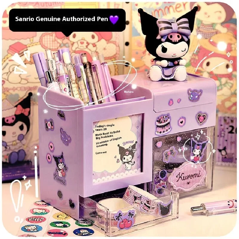 Genuine Sanrio Kuromi Melody Storage Box Children'S Girls Yugui Dog Primary School Desktop Stationery Storage Box Christmas Gift