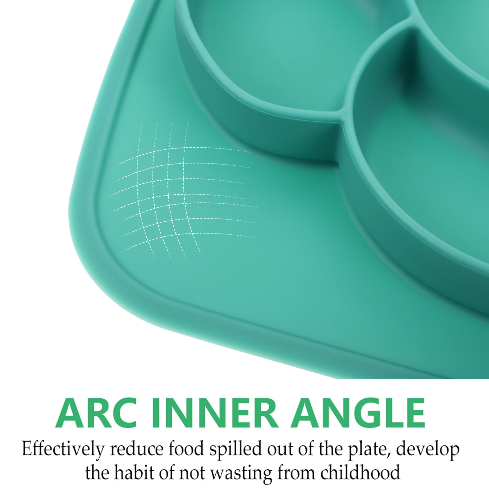 

Baby Silicone Plate Kids Suction Tableware Divided Design Portable Lightweight Toddler Feeding Dishes