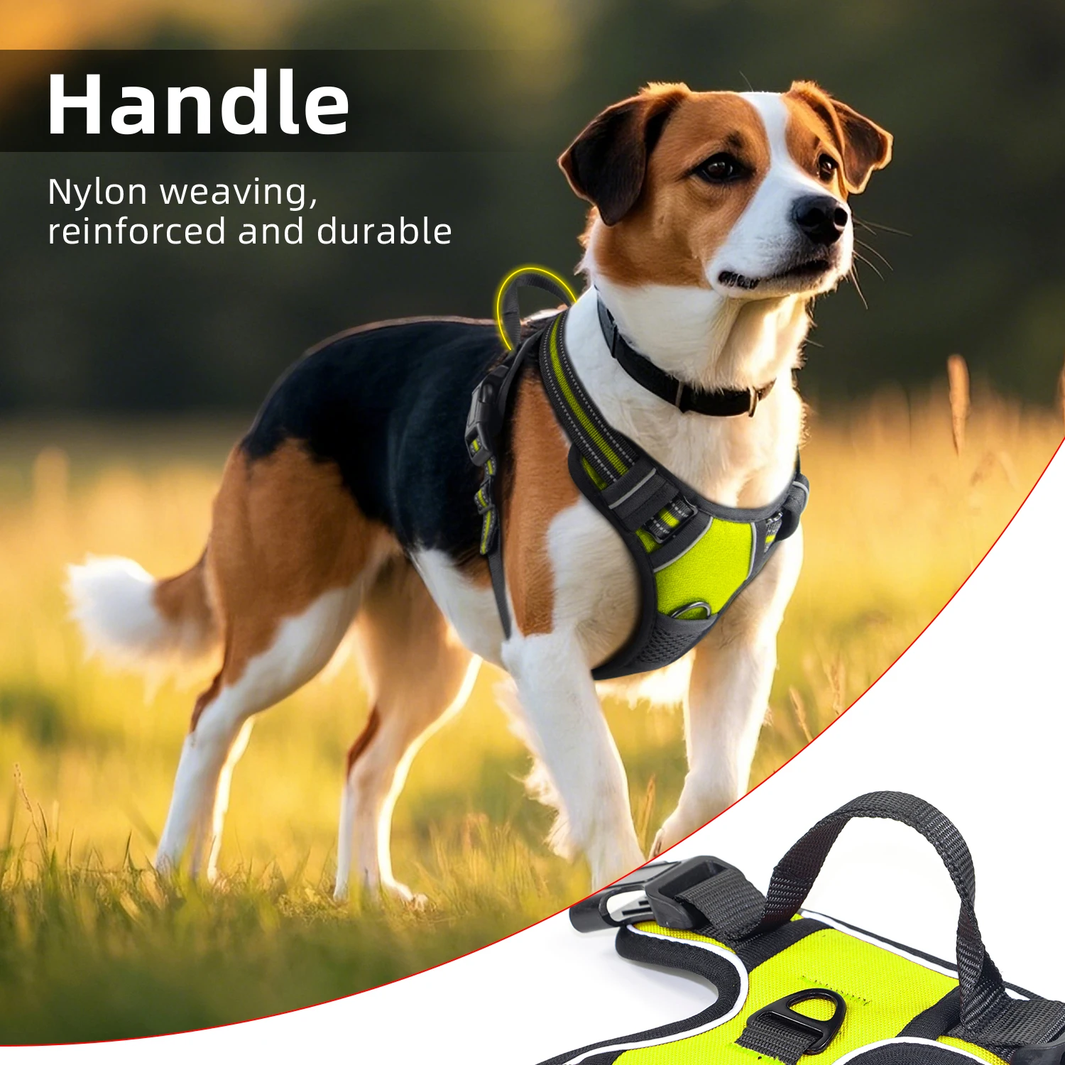 Dog Harness With Handle for Large Medium Dogs Safety Adjustable Pet Vest Outdoor Walking Dog Supplies