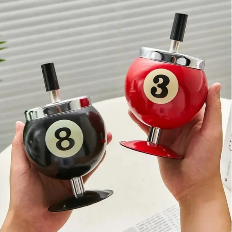 

Креативная пепельница для сигарет в форме бильярдного шара, металлическая пепельница для курения, для использования в помещении или на улице