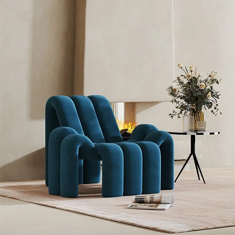 Modern simple special-shaped spider chair flannel light luxury leisure chair