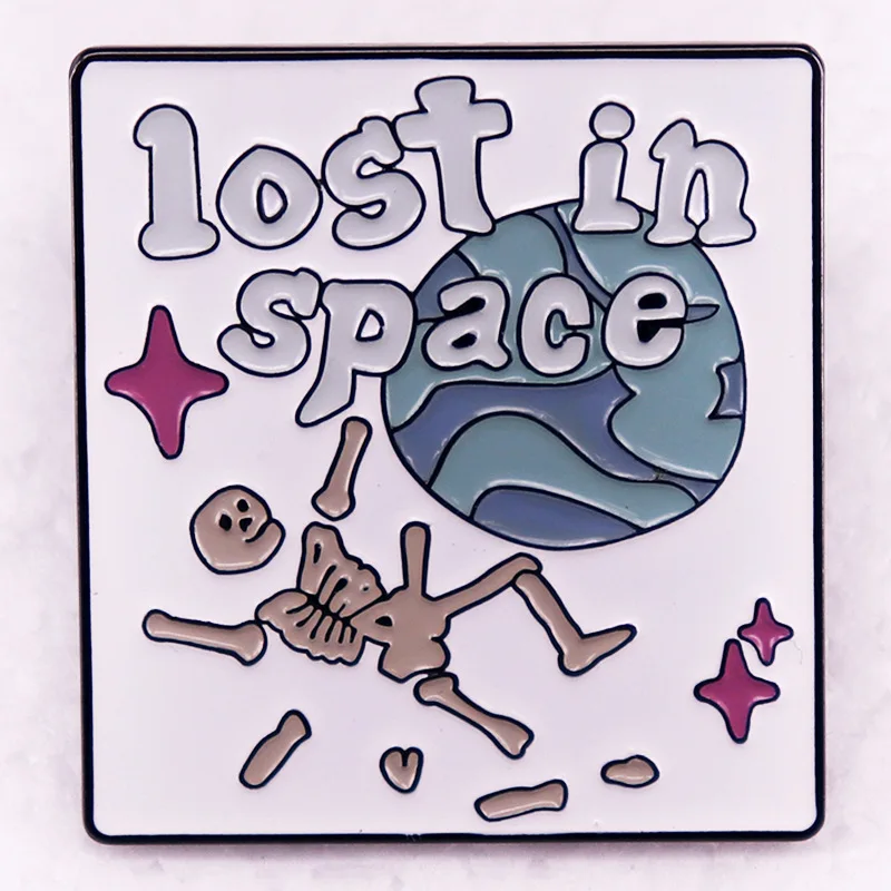 A2758 Lost in Space Skeleton Enamel Pins Halloween Brooch Clothing Backpack Lapel Badge Fashion Jewelry Accessories Gifts