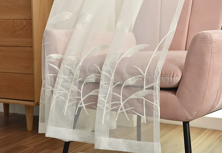 Benutzerdefinierte Größe bestickte Fenstergitter bestickte Bildschirmvorhänge für Wohnzimmer Esszimmer Schlafzimmer Fenster Matratzennetz – Detail 3