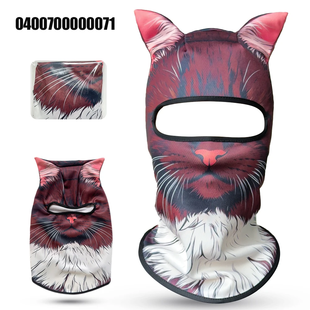 

Motorcycle riding equipment 3D cat animal face mask full face hood cute animal motorcycle off-road windproof breathable face mas