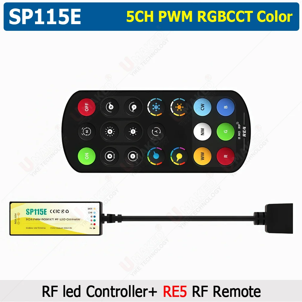 SP11xE Mini 2.4GHz RF LED Controller PWM 2pin DIM 3pin CCT 4pin RGB 5pin RGBW 6pin RGBCCT 2835 5050 FCOB No IC Light Strip 5-24V 6