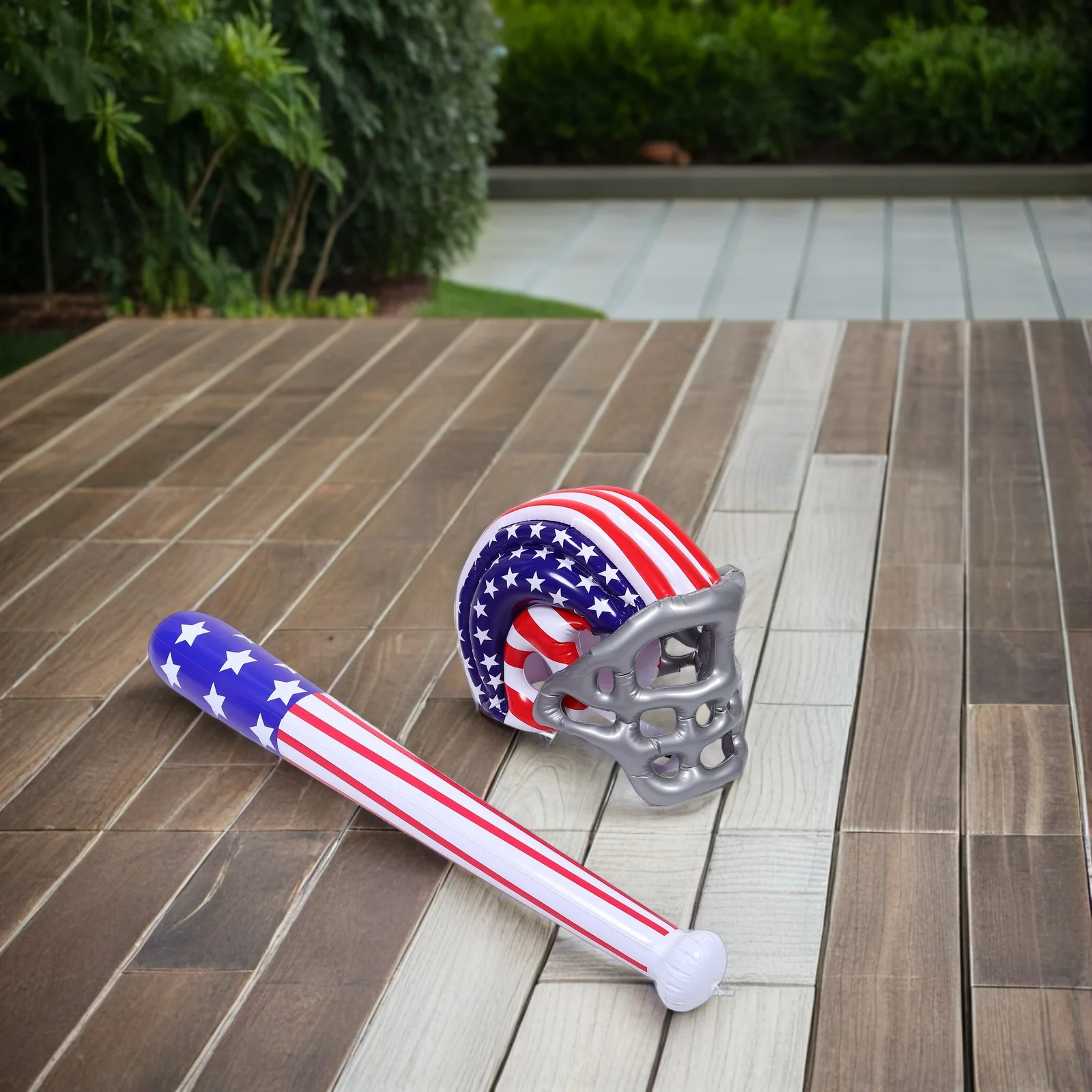 Creatieve Opblaasbare Bat Bulk Usa Vlag Baseball Cap Zacht Binnen Buiten Spelen Zomer Zwembad Party Decoraties Usa Vlag Hoed