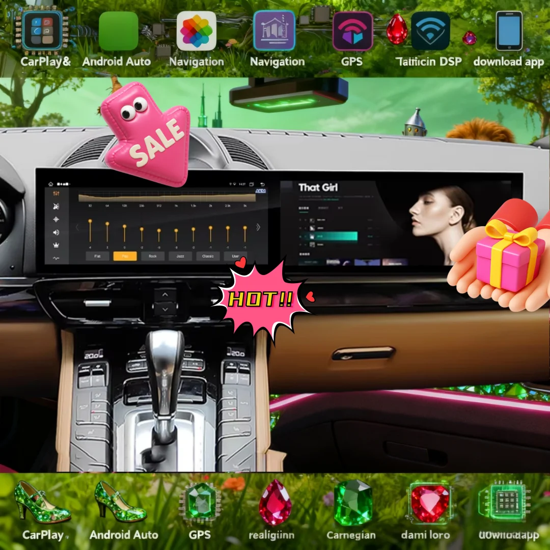 24.6Inch 8+128 Android For Porsche Cayenne 2011-2017 Upgraded Interactive Dual Screen Multimedia Video Player GPS Carplay Navi