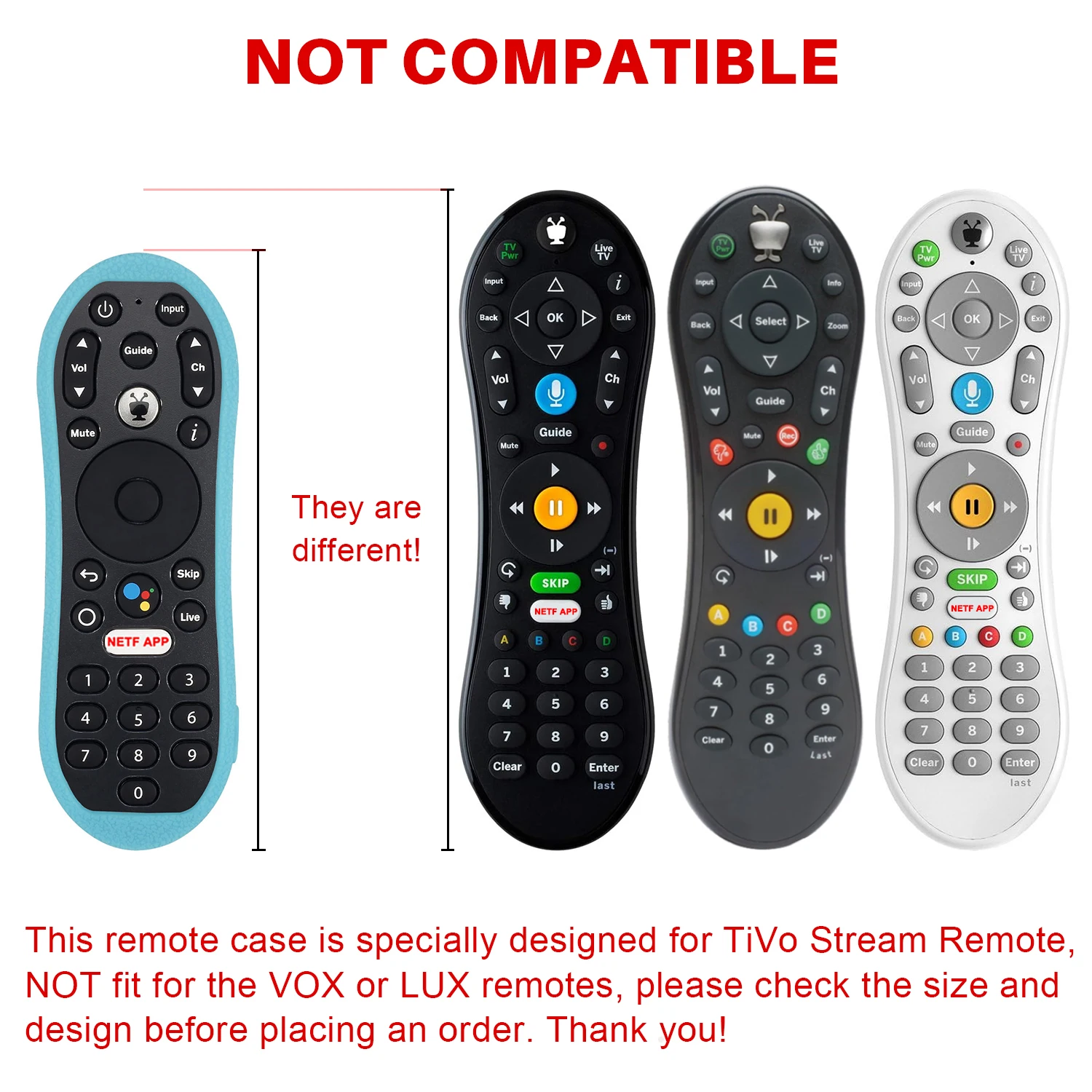 Protective Sheath Cover Fit for TiVo Stream 4K Shockproof Anti-Lost Silicone TV Remote Control Case Holder Water Proof Shell
