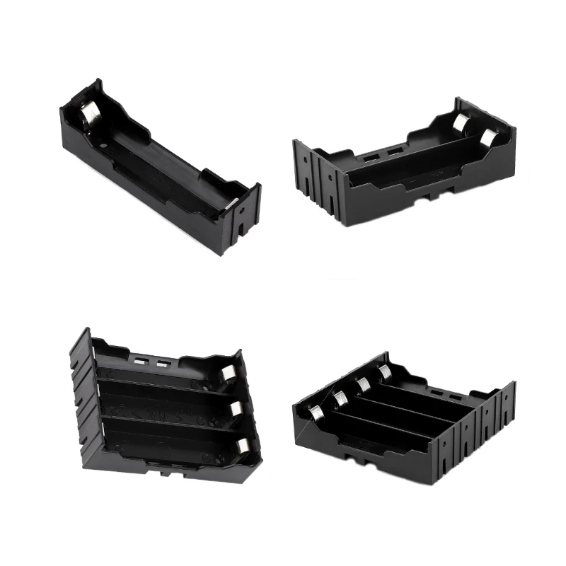 Easy to Use 18650 Battery Case Holder with Pins Black Plastic Batteries Clip Box Great for Powering Electronics