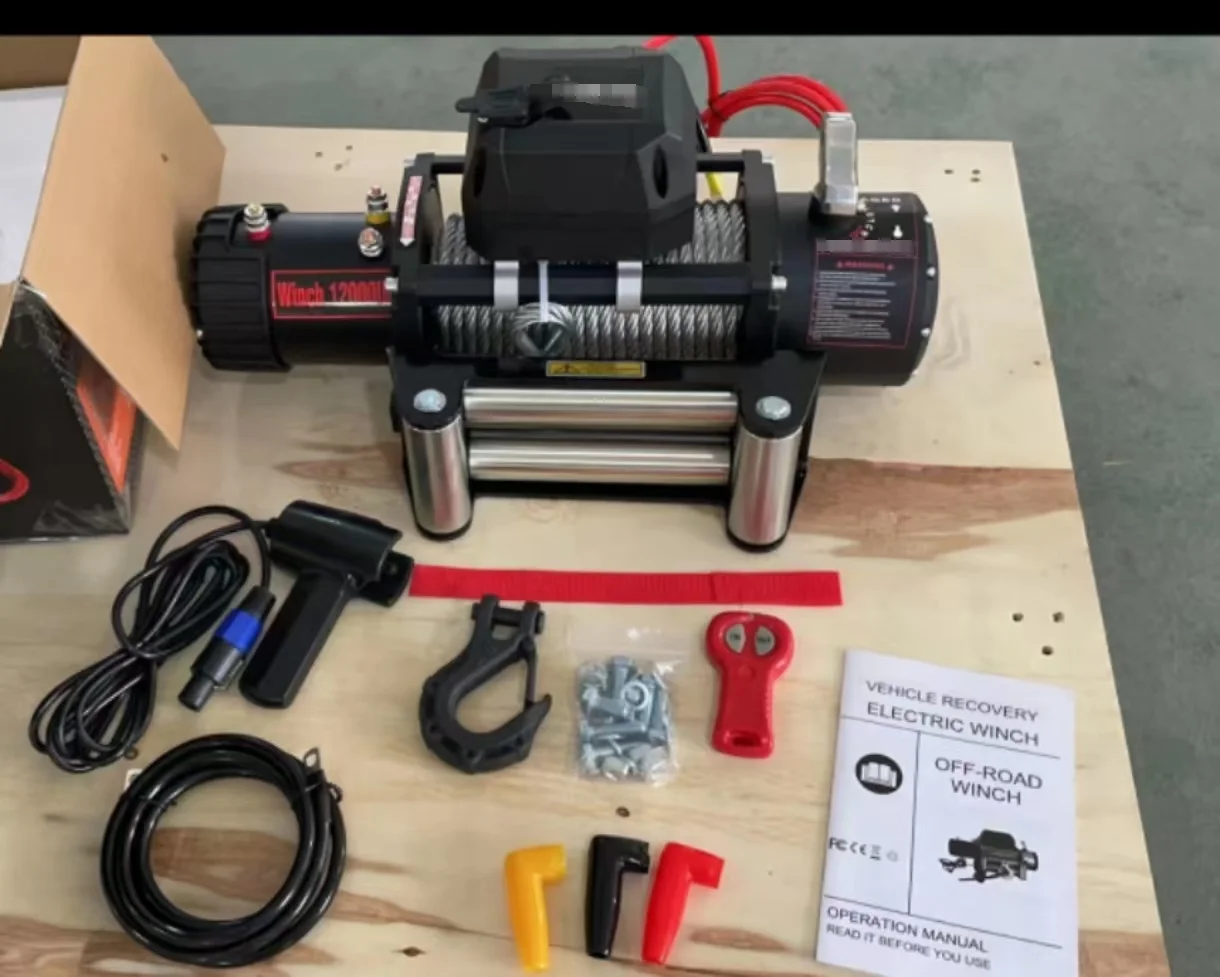 2000-20000lbs 12V 24V 4WD Off-Road 4x4 Electric Winch with Synthetic Steel Wire Rope for Vehicles - view 5