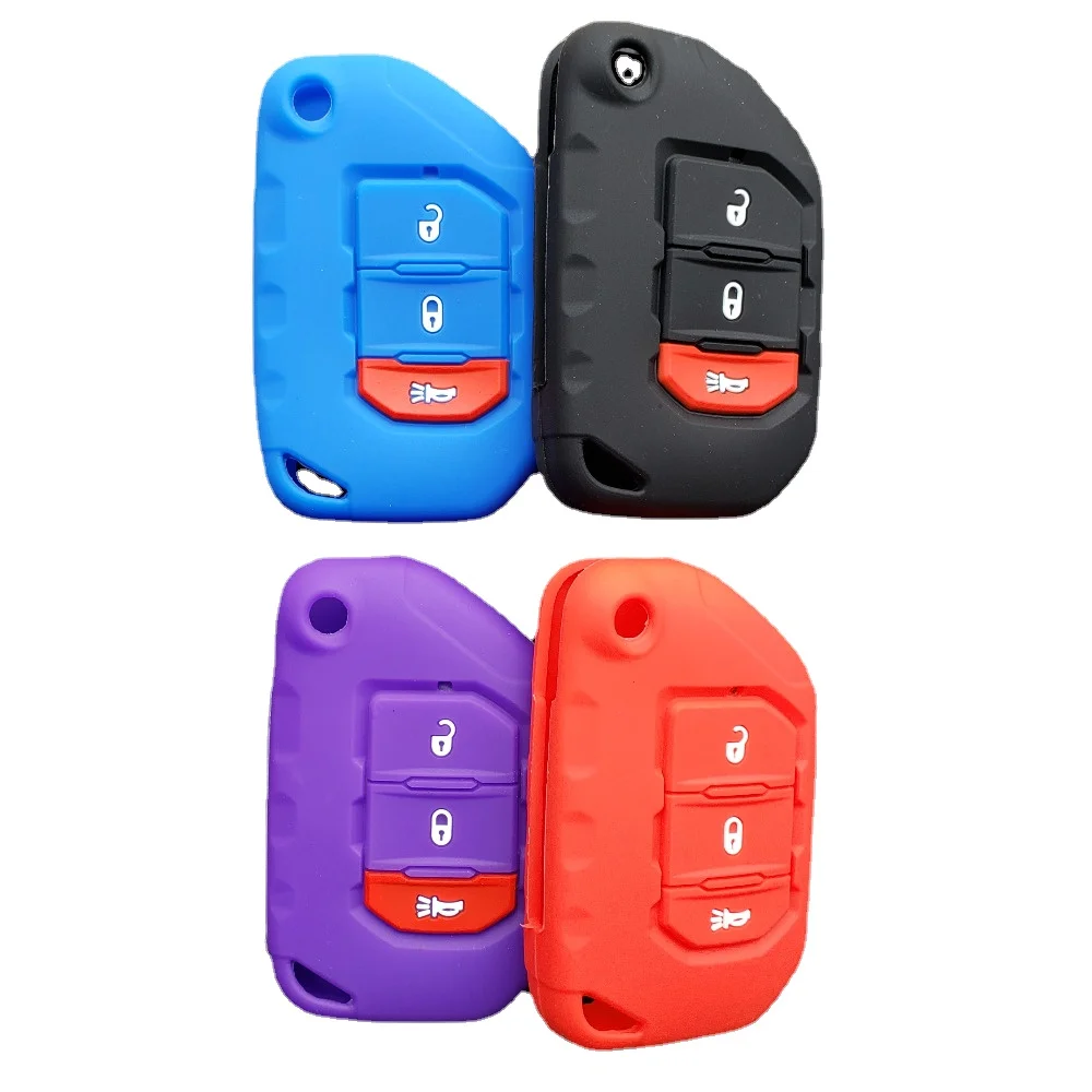 FOB Protective Key Case Holder for Jeep Wrangler JL JLU 2018 2019 Remote Funda Silicone Cases