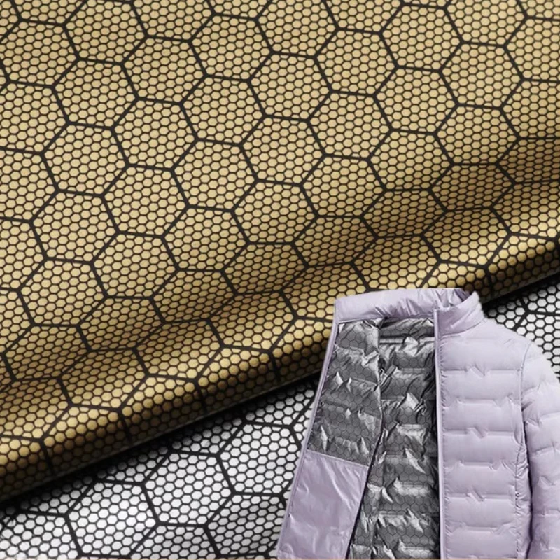 

Graphene Thermal Honeycomb Fabric Anti Feather Leak Down Jacket Lining Material Warm Inner Lining for Winter Coats