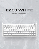 IQUNIX EZ63 White Gaming Keyboard – [Magnetic Jade Gaming Switch] Gasket | Wired | CNC Aluminum | Pro Esport Gear