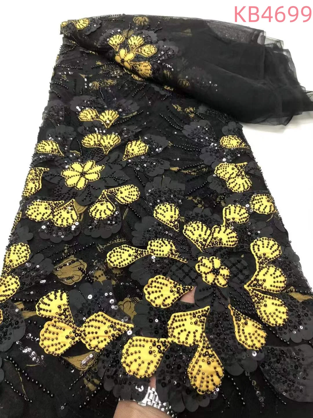 

2025 Luxury African Luxury Fabrics 3D Floral Lace Fabric African Fabric Lace High Quality 2025 Beaded Lace Fabric For Sewing