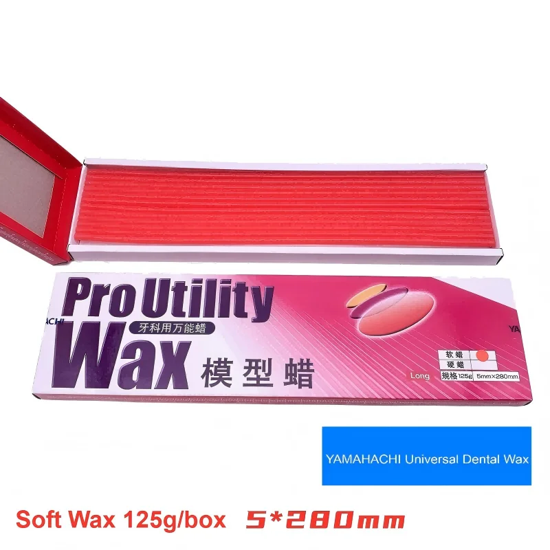 Yamahachi Dental Model Wax (Soft Wax) Universal Dental Wax 125g（5×280mm）Red Dental Wax Sheets for Complete Denture Resin Teeth