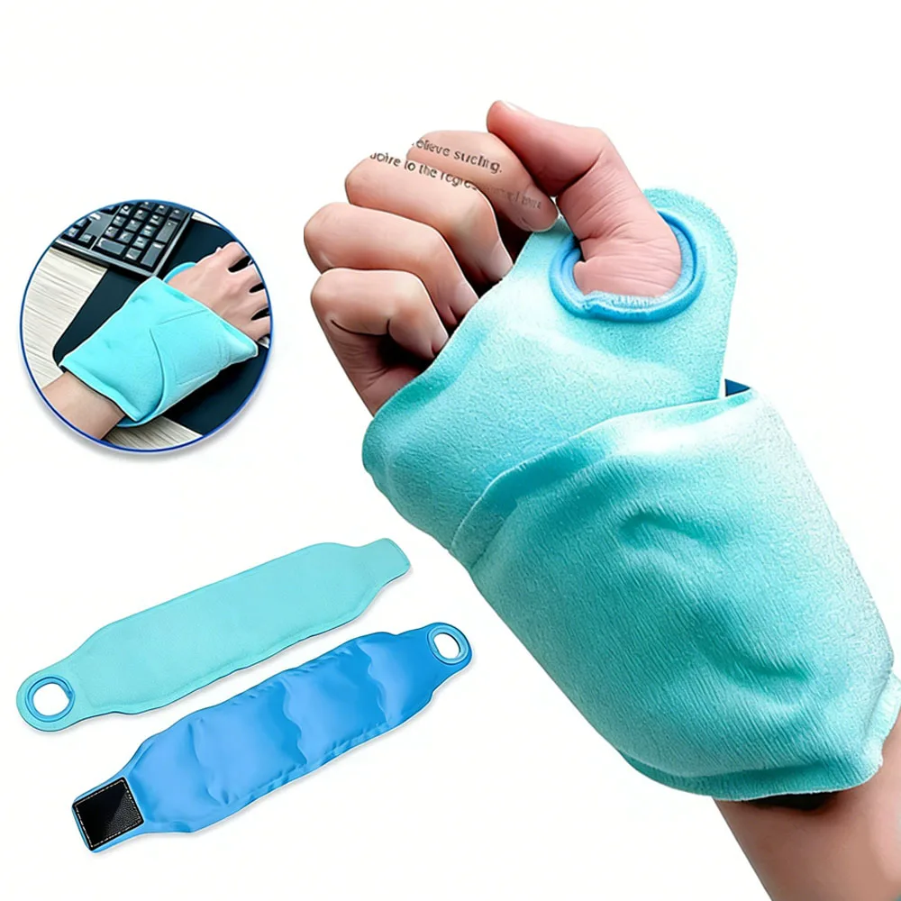 Wrist Gel Ice Packs Hot & Cold Compress Pad for Pain Management Adjustable Wrist Brace Wrap