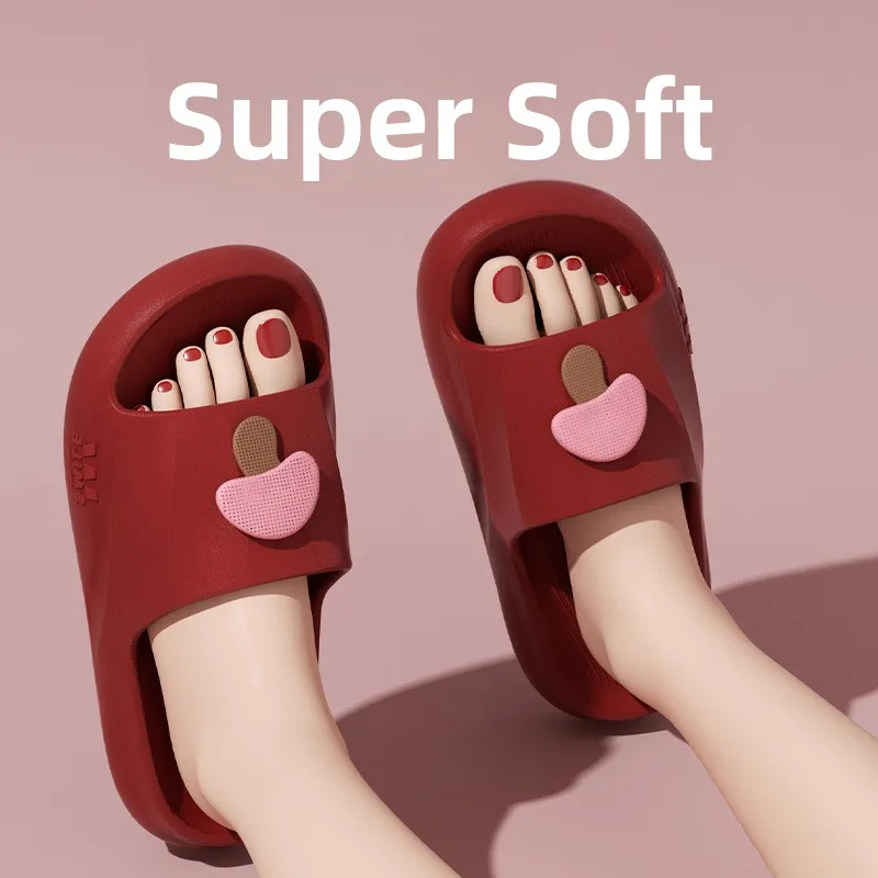 

Женские летние домашние тапочки с толстой подошвой, нескользящие, для ванной и душа, парные, с эффектом ходьбы по снегу/грязи