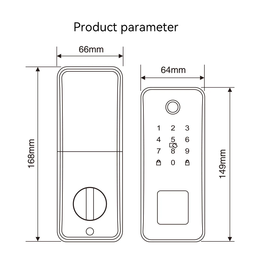 VOC Smart  Affordable Best Fingerprint Bluetooth Smart Home Door Lock Deadbolt Good Appearance DW3 Frontdoor