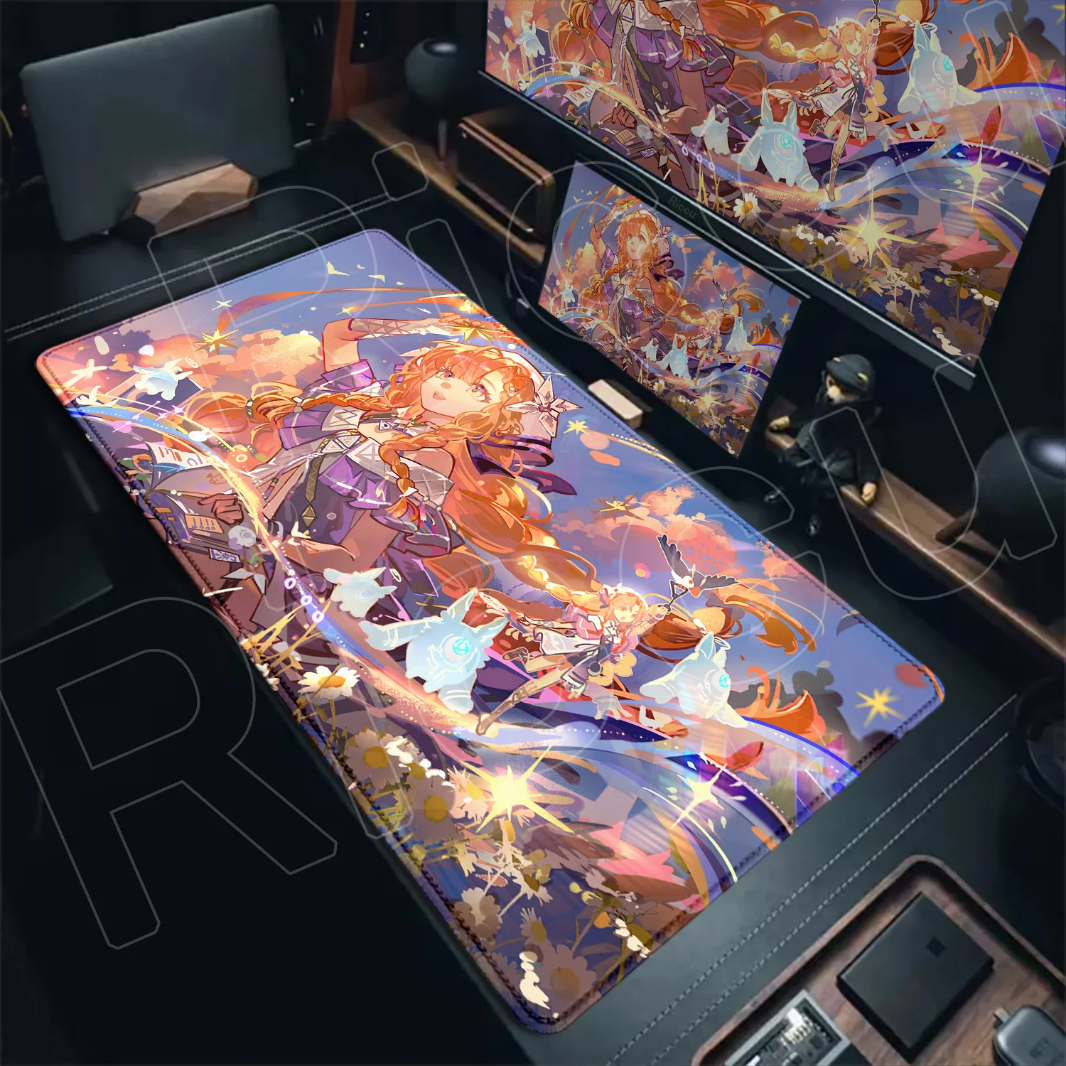 

HD XXL Mousepad Wuthering Waves Sigrika Computer Gaming keyboard Mouse Pad Anime Non-slip Rubber PC accessories expand Desk Mat