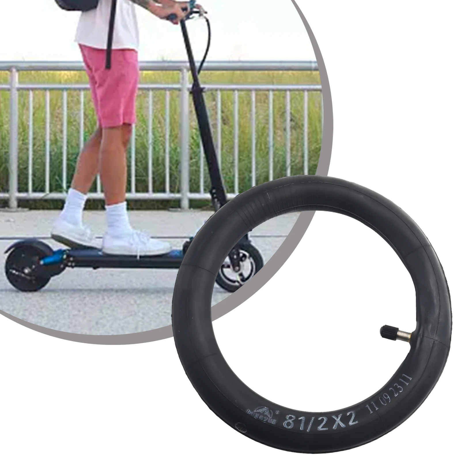 

Inner Tube 8 1/2 X 2 Straight & Bent Valve Rubber Black Bicycle Replacment Tool Parts For /LENOV0 Scooter 8.5'' Tyre