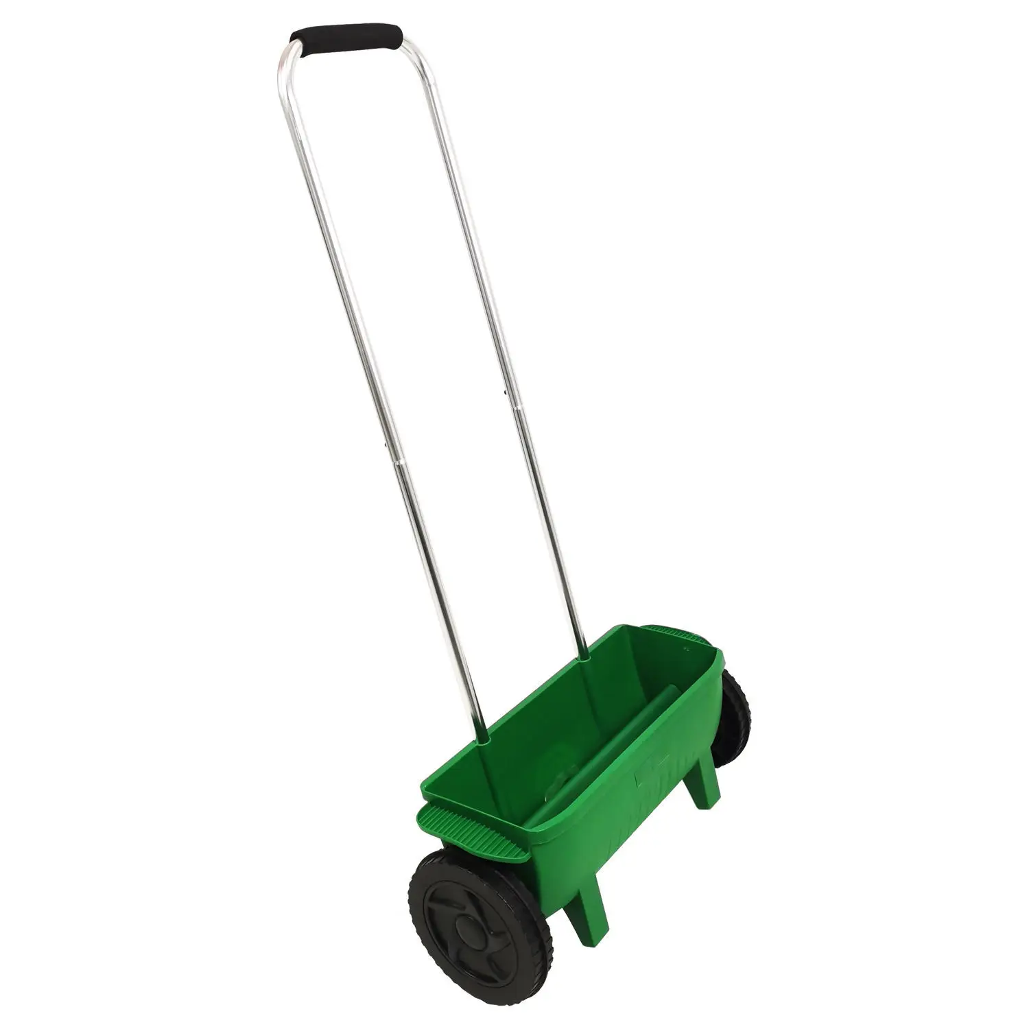 12L Push-type Plastic Seeder Fertilizer Spreader Adjustable Outlet Hand Push Salt Spreader for Garden Lawn