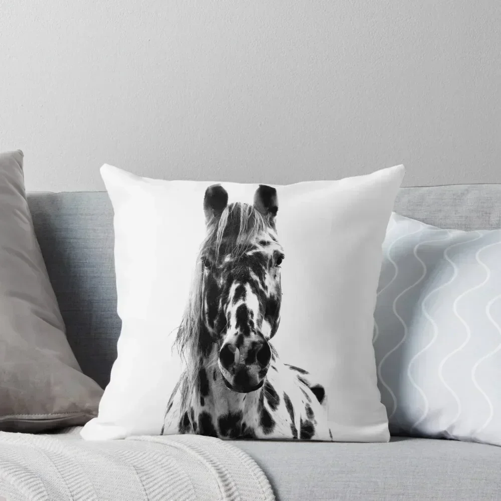 Appaloosa in Black and White Throw Pillow christmas pillow case Pillowcases Luxury Pillow Cover